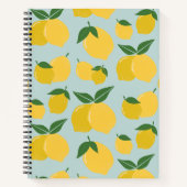 Carnet Citron Motif Fruit Rétro Jaune Sur Vert (Devant)