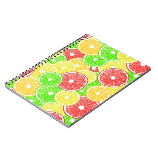 Carnet Citron, orange, pamplemousse et tranches de citron (Côté gauche)