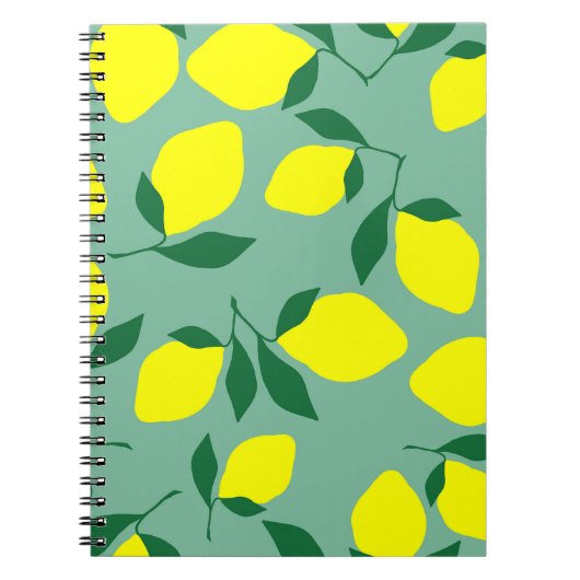 Carnet Citron simple, Arrière - plan vert. (Devant)