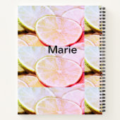Carnet Citron vert jaune simple ajouter un nom minimal pe (Dos)