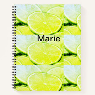 Carnet Citron vert jaune simple ajouter un nom minimal pe