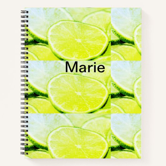 Carnet Citron vert jaune simple ajouter un nom minimal pe (Devant)