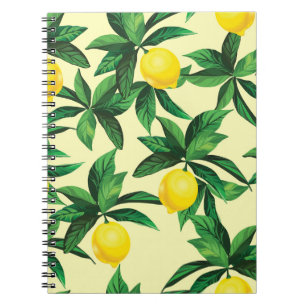 Carnet Citron vintage, motif décoratif sans couture