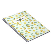 Carnet citrons aquarelle, nom personnalisé (Côté Droit)