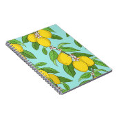 Carnet Citrons, Arrière - plan Bleu Vibrant sans couture. (Côté Droit)