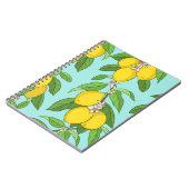 Carnet Citrons, Arrière - plan Bleu Vibrant sans couture. (Côté gauche)