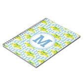 Carnet Citrons bleus et jaunes d'été motifs floraux (Côté gauche)