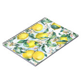 Carnet citrons d'aquarelle, branche d'agrumes frais. (Côté gauche)