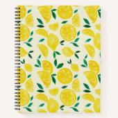 Carnet citrons d'aquarelle - illustration jaune et verte (Devant)