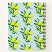 Carnet Citrons et Feuilles | Recettes de famille bleu cla (Dos)