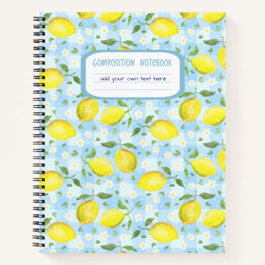 Carnet Citrons et marguerites Composition bleue Plaid (Devant)