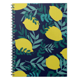 Carnet Citrons et motifs feuille
