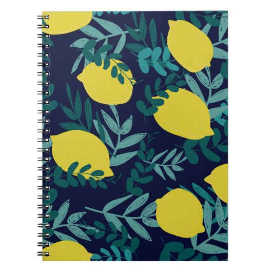 Carnet Citrons et motifs feuille (Devant)
