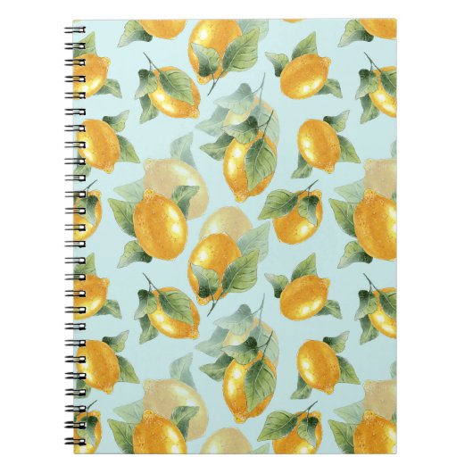Carnet Citrons Feuilles : Aquarelle Impression transparen (Devant)