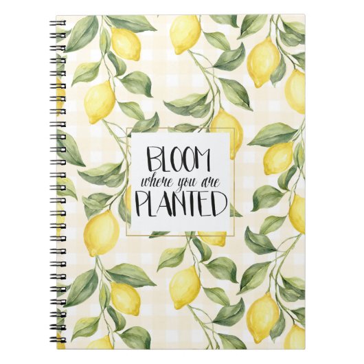 Carnet Citrons Jaunes Chic Fleurissent (Devant)