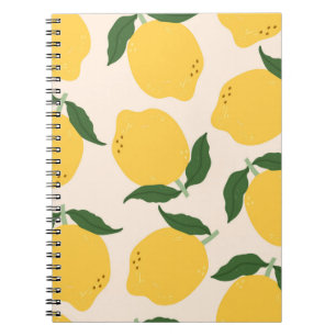 Carnet Citrons jaunes juteux, feuilles verts. Fraîchement