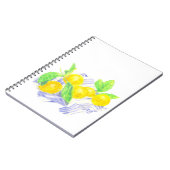 Carnet citrons Meyer sur la serviette de cuisine (Côté gauche)
