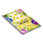 Carnet Citrons Pink floral ombre aquarelle inspirant (Côté Droit)