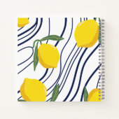Carnet Citrons sur bleu Curved Botanique cadeau été (Dos)