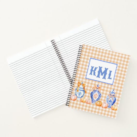 Carnet Citrouille automne Chinoiserie Ginger Jar Monogram (Intérieur)