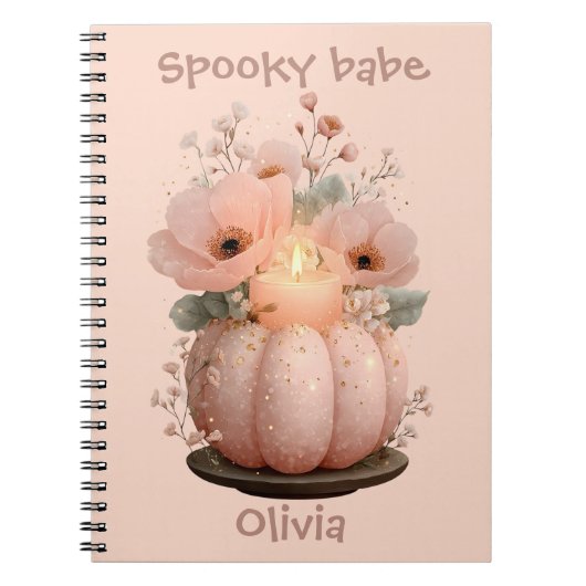 Carnet Citrouille Bébé Fantôme pour Filles (Devant)