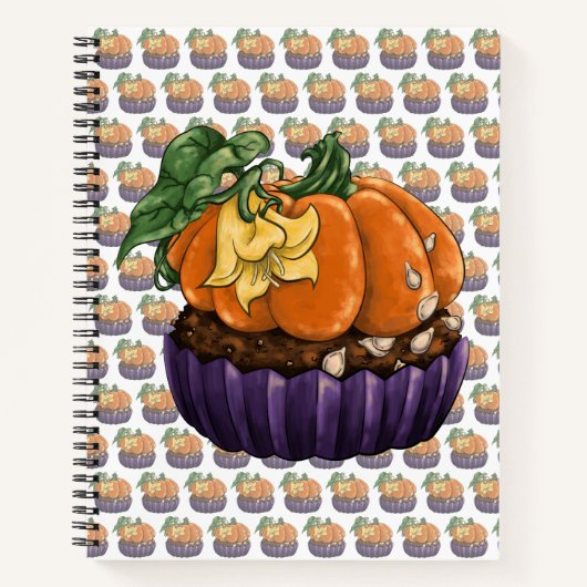 Carnet Citrouille Cupcake (Devant)