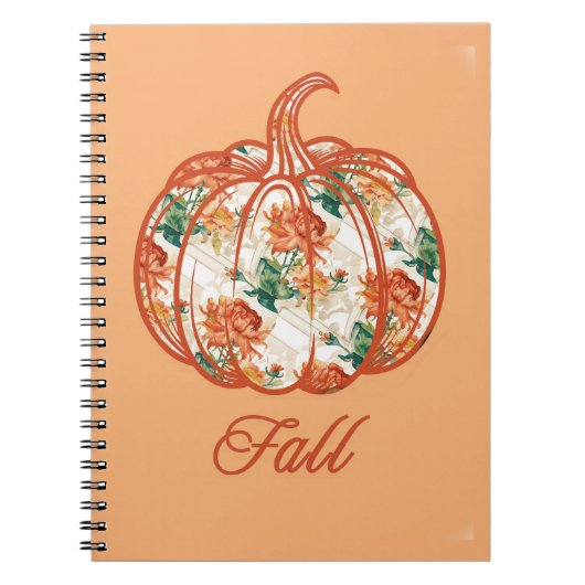 Carnet Citrouille dans un motif de chrysanthème (Devant)