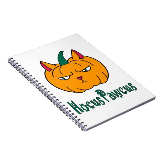 Carnet Citrouille de chat roux de Halloween hocus pocus m (Côté Droit)