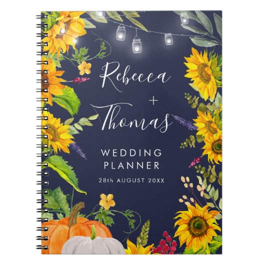 Carnet Citrouille de tournesol rustique Wedding planner b (Devant)