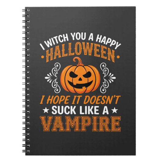 Carnet Citrouille de vampire drôle d'Halloween (Devant)