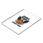 Carnet Citrouille d'Halloween Sorcière Double Trouble Vin (Côté gauche)