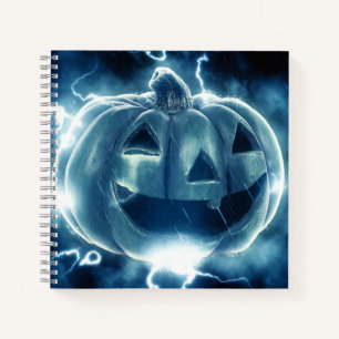 Carnet citrouille d'Halloween sous la pluie