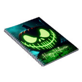 Carnet citrouille d'Halloween vert éffrayant (Côté Droit)