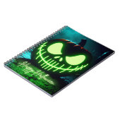 Carnet citrouille d'Halloween vert éffrayant (Côté gauche)