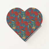 Carnet Citrouille et carotte sans couture motif rouge et  (Dos)