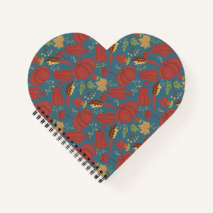 Carnet Citrouille et carotte sans couture motif rouge et