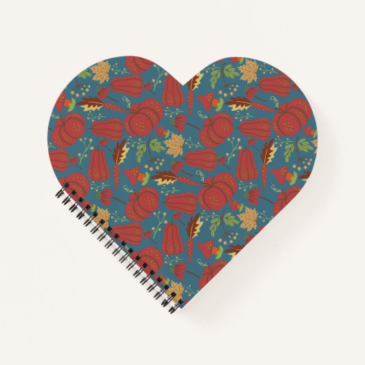 Carnet Citrouille et carotte sans couture motif rouge et  (Devant)