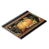 Carnet Citrouille Étiquette Antique marque de papillon (Côté gauche)