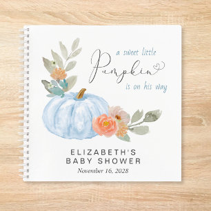 Carnet Citrouille Floral Baby Boy Douche Guest Book