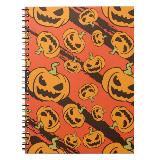 Carnet Citrouille Halloween : Éffrayant Motif sans coutur (Devant)