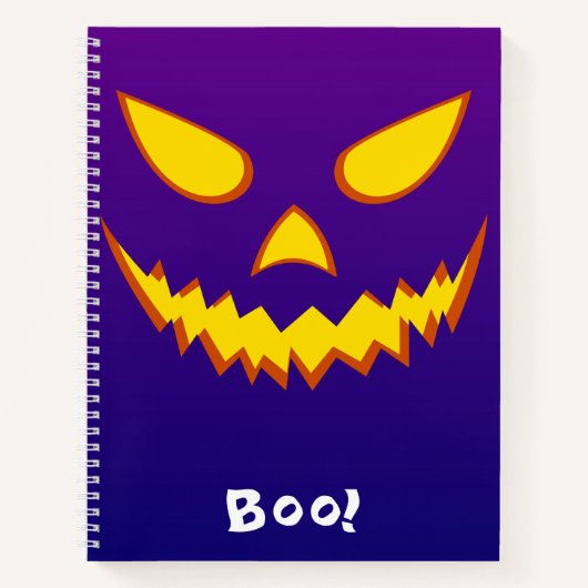 Carnet Citrouille Jack-o'-lantern de la face d'Halloween  (Devant)