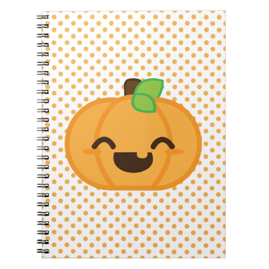 Carnet Citrouille Kawaii Jack-o'-lantern (Devant)