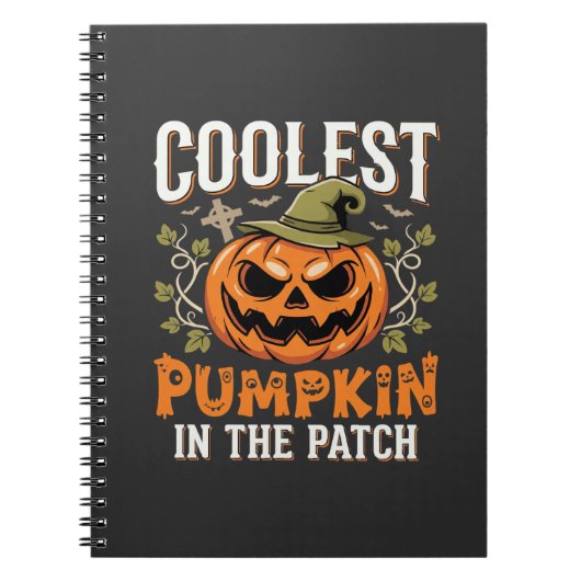 Carnet Citrouille la plus cool du patch Design Halloween (Devant)