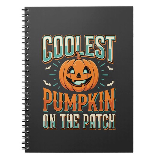 Carnet Citrouille la plus cool sur le patch Design Hallow (Devant)