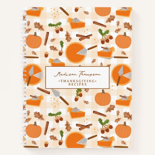 Carnet Citrouille Pie Automne Automne Thanksgiving Recett (Devant)