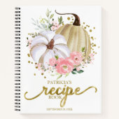 Carnet Citrouille rose Floral automne Fête des mariées Re (Devant)