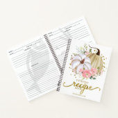 Carnet Citrouille rose Floral automne Fête des mariées Re (Intérieur)