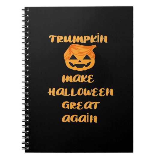 Carnet Citrouille Trumpkin Halloween Design - Funny Autom (Devant)