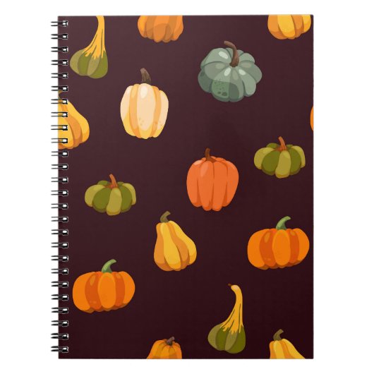 Carnet Citrouilles colorés : Élégance d'automne foncé. (Devant)