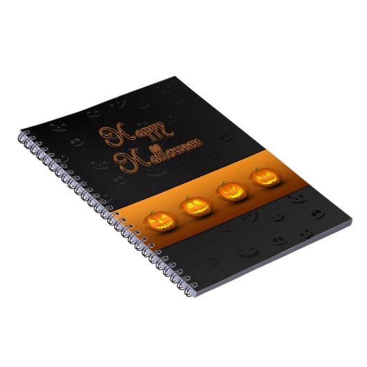Carnet Citrouilles de Halloween Jack-o-Lantern (Côté Droit)